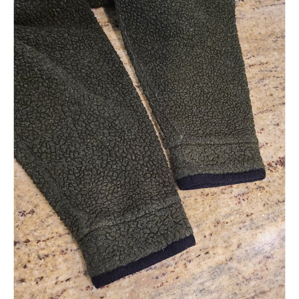 VINTAGE LL Bean Green Sweater Fleece Deep Pile Sherpa Women Size L #ODB71 - Picture 12 of 15